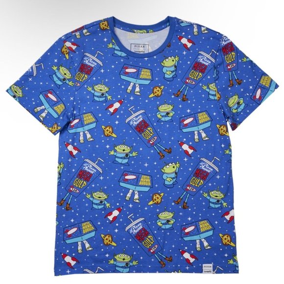 Loungefly Pizza Planet Toy Story Aliens Unisex Tee - Picture 1 of 8